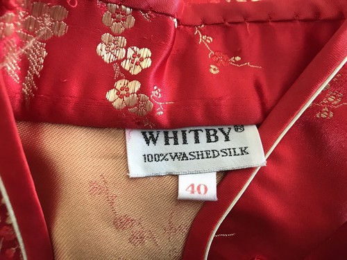 Vintage Whitby Pure Washed Silk Cheongsam Chinese Dress | M 12 | Fitted Wiggle - Picture 9 of 14