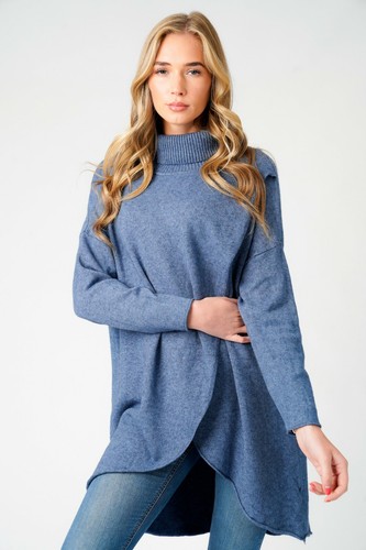 Ladies Italian Winter Long sleeve Cowl Neck Crossover Wrap Tunic Jumper Top - Picture 2 of 72