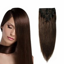14''-22'' Double Weft Clip in 100 Remy Human Hair Extensions Grade 7A Quality..