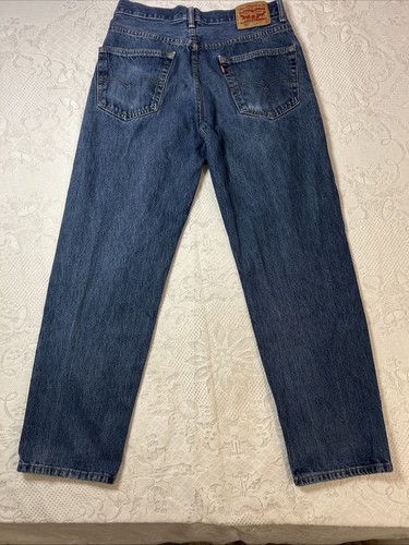 Levis 550 Jeans Mens Size 33 x 32 Blue Straight Medium Wash Denim Stretch - Picture 7 of 14
