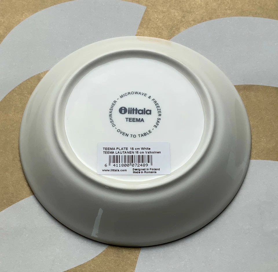 Assiette soucoupe blanche Iittala Teema porcelaine 15 cm - 5,9 pouces NEUF - Photo 3/4