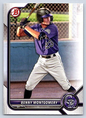 250x LOT - BENNY MONTGOMERY ROCKIES 2022 BOWMAN DRAFT #BD-155 - Picture 2 of 3