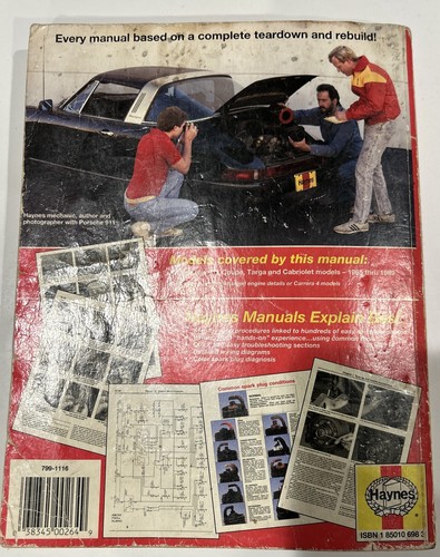 Porsche 911 1965-1989 Haynes Auto Repair Manual 80020 Coupe, Targa & Cabriolet - Picture 2 of 3
