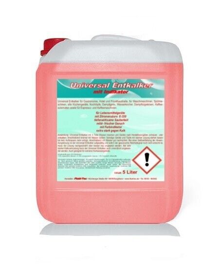 5L Flüssig Entkalker Kaffeevollautomat Konzentrat Universal mit Farbindikator 5L Flüssig Entkalker Kaffeevollautomat Konzentrat Universal mit Farbindikator