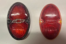 Vintage Oval Chevrolet Tail Light Red Lens 1930s CHEV-LITE  STIMSONITE