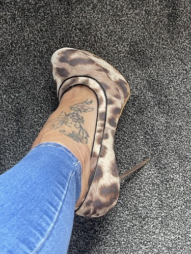 CALL IT SPRING WOMENS PLATFORM- METAL STILETTO-LEOPARD PRINT-FAUX SUEDE-SIZE 8 - Picture 2 of 17