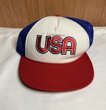 Vintage 80s SSC USA NFL Foam Mesh Back Snap Trucker Style Hat Cap