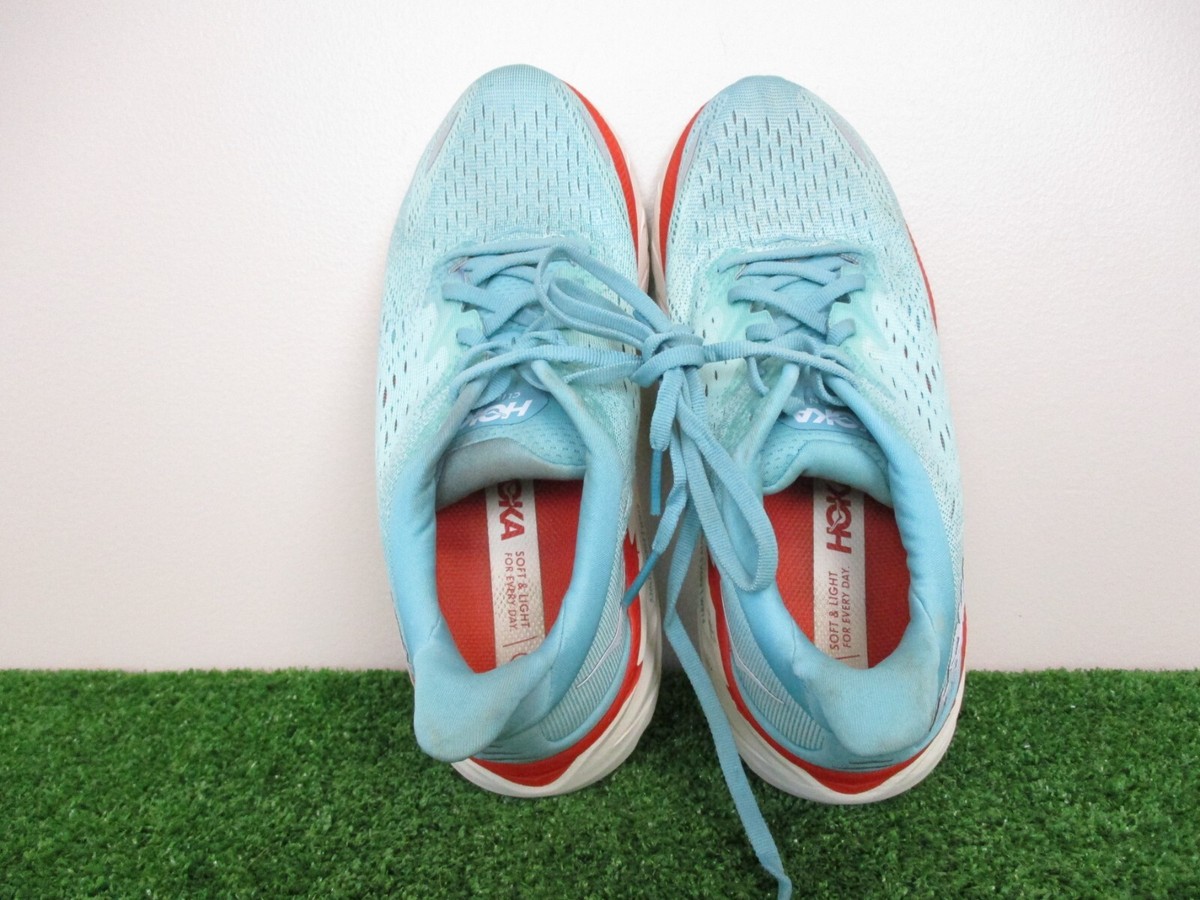 Hoka Clifton 8 Shoes Womens 8 Aquarelle Blue Red Road  display picture 2