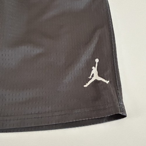 NIKE Air Jordan Youth Authentic Unlined Mesh Basketball Shorts Gray L 22" Pocket - Picture 7 of 8