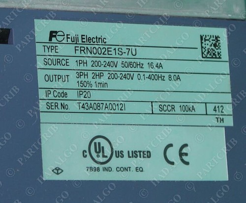 Fuji, FRN002E1S-7U, Frenic Multi Electric Inverter 2hp VFD Motor Drive NEW - Picture 7 of 7