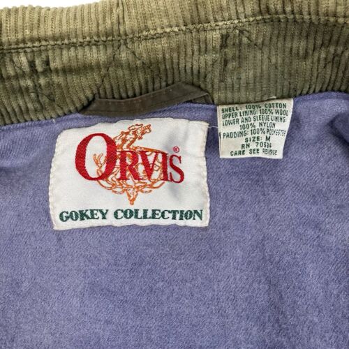 VTG Orvis Distressed Gokey Collection Olive Field Hunting Jacket Wool Lined Sz M - Picture 20 of 20