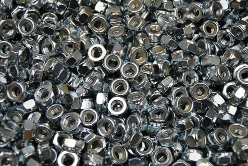 (150) M10-1.5 Metric Nylock Hex Nut 10mm Zinc Locking Nyloc