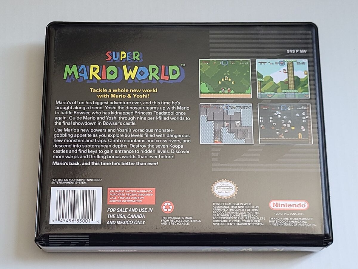 Super Mario World CASE ONLY Super Nintendo SNES Box BEST Super Mario World CASE ONLY Super Nintendo SNES Box BEST