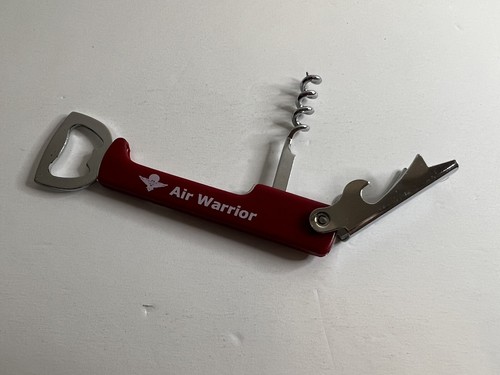 Vintage Korkenzieher Air Warrior Werbung - Weinflaschenöffner mit Messer Bar Werkzeug - Bild 5 von 6