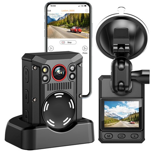 Built-in 3500mAh Battery 4K Body Cam 11Hrs Recording WiFi Transfer GPS Tracking