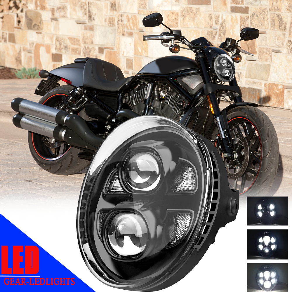 vrodヘッドライト HARLEY-DAVIDSON BLACK LED HEADLIGHT V-ROD SAE E-APPROVED ECE