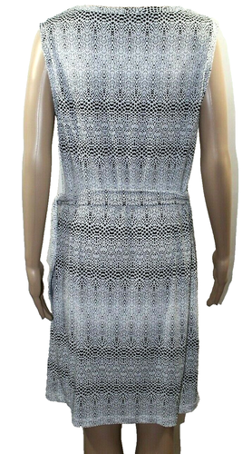 Guess Black White Geometric Dress Sleeveless Tied Waist Stretch Lined 12 - Picture 5 of 9