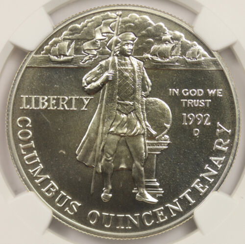 1992-D Columbus Quincentenary Modern Silver Commemorative Dollar $1 MS 69 NGC - Picture 3 of 4