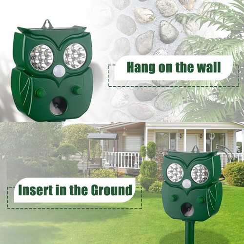 Solar Ultrasonic Animal Repellent Dog Cat Skunk Deer Raccoon For Garden Yard US - Picture 11 of 12