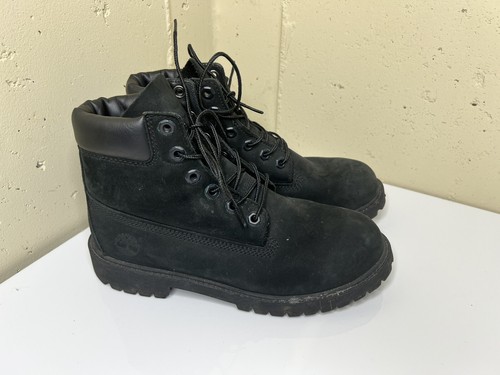 Timberland 6" Premium 12907 Waterproof Boots Black Nubuck Leather Size 6M NICE! - Picture 2 of 23