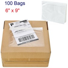 100 6x9 Clear Packing List Invoice Pouch Plastic Self Adhesive Shipping Label US
