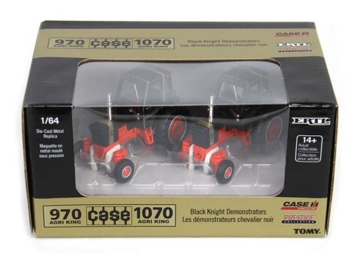 1/64 BLACK KNIGHT 970 & 1070 AGRI KING TRACTOR SET – ERTL PRESTIGE ZFN44368 - Picture 1 of 3