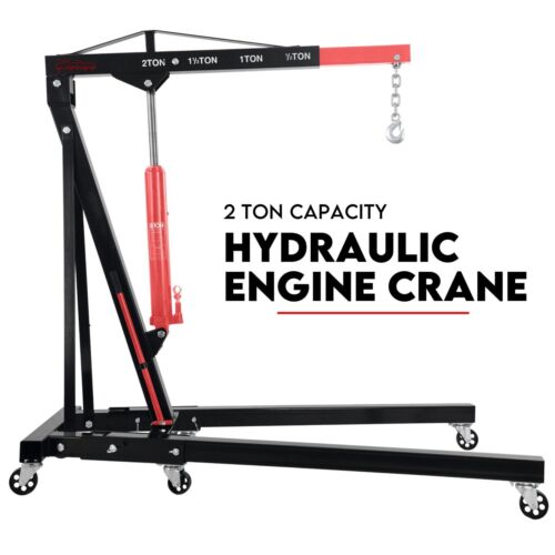 2-Ton Engine Crane Hydraulic Folding Hoist Stand Mobile Garage Workshop Lift FS - Picture 2 of 11
