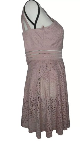 CITY STUDIO Womens Dress Mini Lace Fit N Flare Juniors Pink Size 5 **NWT** - Picture 4 of 10