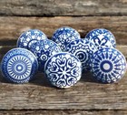Blue and white knobs mandala mosaic ceramic cabinet knobs cabinet knobs