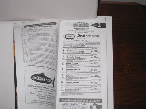 2010 Santa Anita Park Program (Santa Margarita Invitational) HOF-Zenyatta - Picture 3 of 13