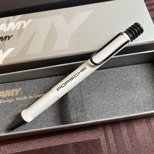 Porsche Design LAMY Novelty White/Black Knock type Ballpoint Pen wz/Box Rare F/S - Picture 2 of 7
