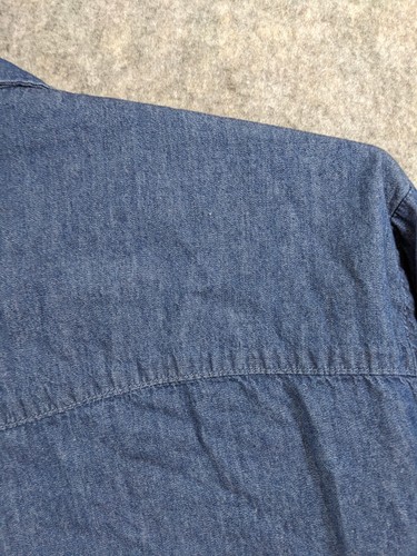 Duke Shirt Mens Extra Large Blue Chambray Snap Front Western Long Sleeve Classic - Picture 7 of 12