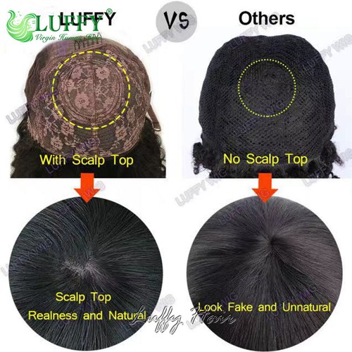 Pelucas de cabello humano brasileño rizadas profundas pelucas en la parte superior del cuero cabelludo pelucas completas hechas a máquina con golpes - Imagen 9 de 12