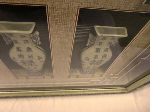 3439M Vtg SIGNED Chinese Pottery 3D Shadow Box Picture Large 32x20 Very Nice !! - Picture 7 of 12