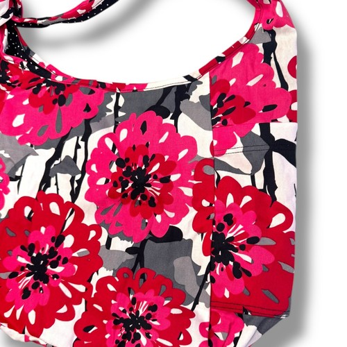 Red, Black, Pink Floral Thirtyone Tote Bag with Knot Strap, Pockets, New - Picture 5 of 6