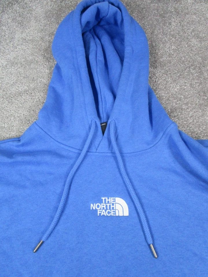 Pulôver The North Face com capuz feminino Xs azul algodão lã cropped - Imagem 2 de 4