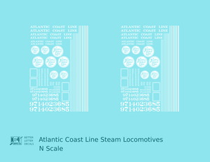 K4-N-Decals-Atlantic-Coast-Line-ACL-Steam-Locomotive-White