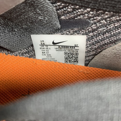 Nike Air VaporMax Flyknit 3 Atmosphere Gris Naranja AJ6900-024 Hombres Talla 14 - Imagen 10 de 12