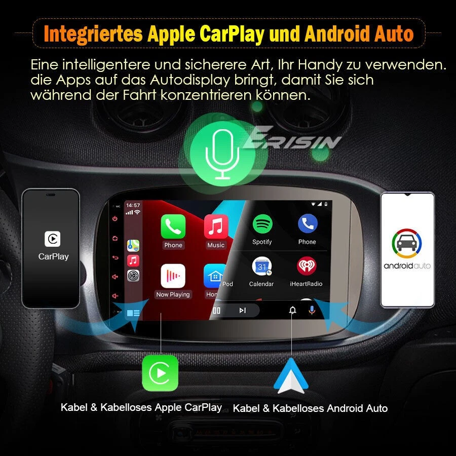 8-Kern 9"Android 14 Autoradio für Mercedes-Benz Smart Navi CarPlay DAB+DSP 32GB - Bild 3 von 4