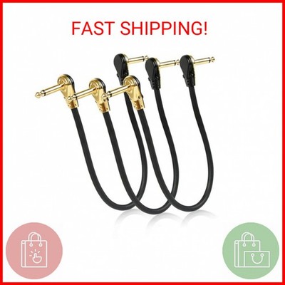 TIMESETL 3 Pack 12 Inch Guitar Patch Cable Ultra Quiet Instrument Effect Pedal P
