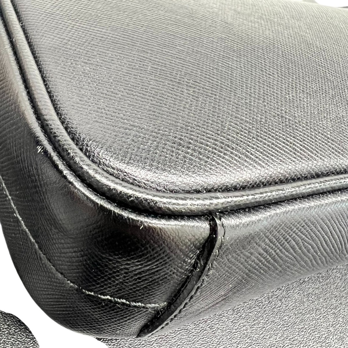 Excellent Condition PRADA Saffiano Leather Shoulder Bag BT0077 Black for Women A thumbnail 7