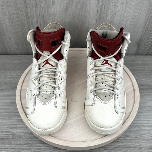 Nike Air Jordan 6 Retro Maroon White GS Schuhe Sneaker 4,5Y 2015 OG Burgundy - Bild 7 von 11