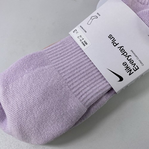 Nike Everyday Plus Dri-FIT Ankle Socks 3 Pairs Pink Oxford White Large Size 8-13 - Picture 7 of 8