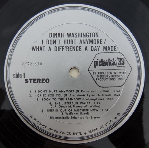 Dinah Washington I Don't Hurt Anymore Pickwick SPC-3230 Stereo LP Schallplatte Album - Bild 4 von 5
