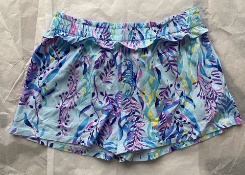 EUC LILLY PULITZER GIRL’S RUFFLE TOP COTTON SHORTS STYLE 002694 SIZE XL 14-16 - Picture 1 of 4