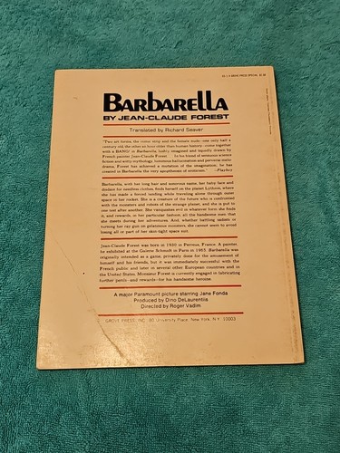 Barbarella *by Jean-Claude Forest 1968 Grove Press, 1st printing VG- / Very Good - Foto 2 di 2