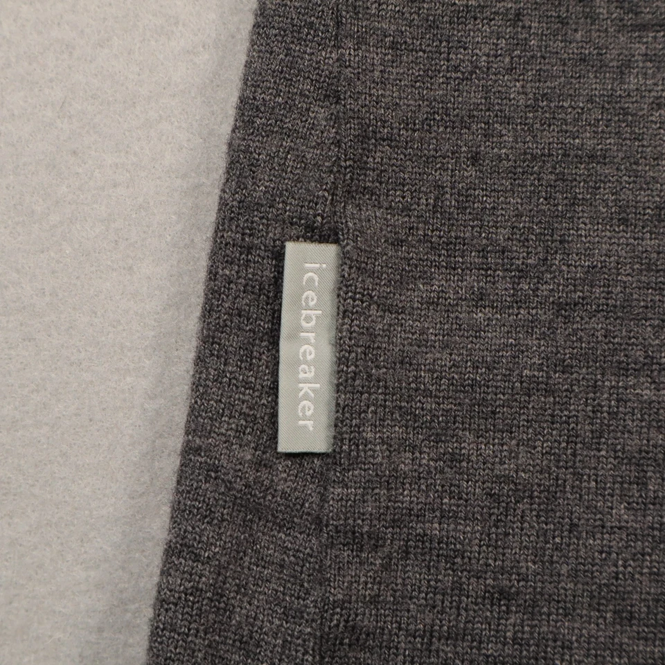 Icebreaker Sport 320 Sweater Merino Wool 1/4 Zip Pullover Mens Large Hiking Grey - Image 4 of 4