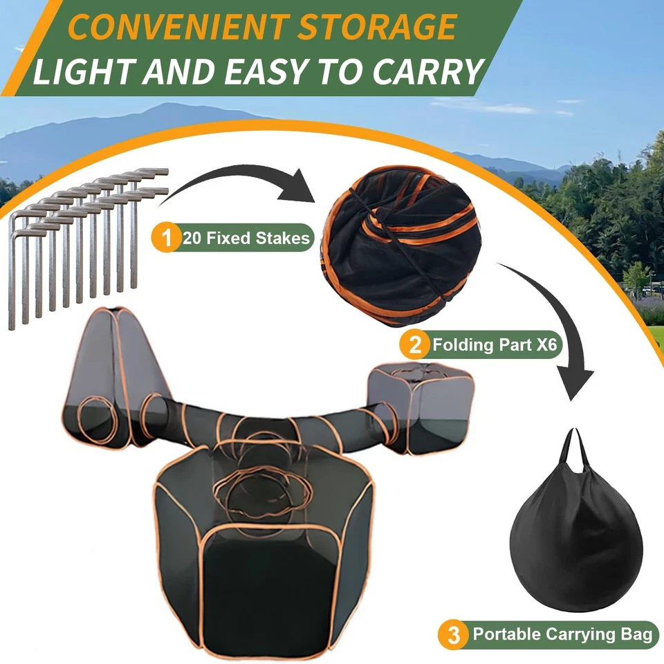 6 In1 Outdoor Cat Enclosure, Portable Outdoor & Indoor Cat Tent, Foldable Ten... - Image 3 of 4