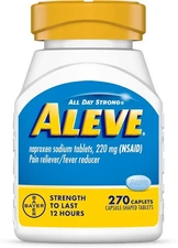 Aleve Naproxen Sodium Pain Reliever & Fever Reducer Caplets 270 Ct