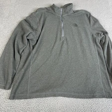 The North Face Sweatshirt Mens Large Gray Tech Fleece 1/4 Zip Pullover Sweater